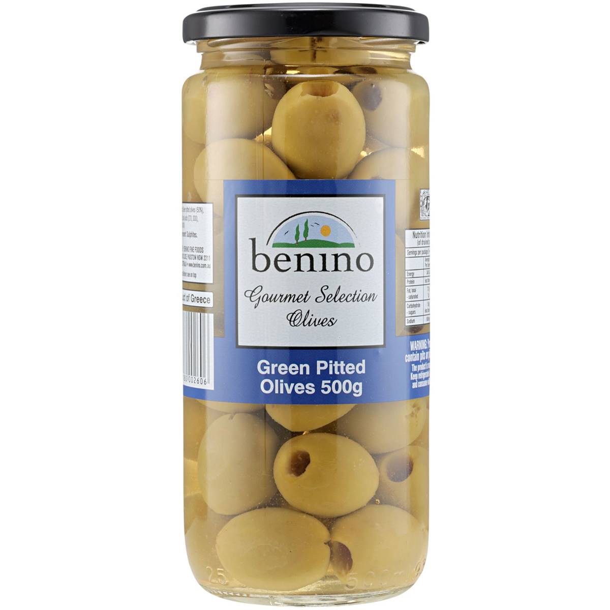 Benino Green Pitted Olives 500g