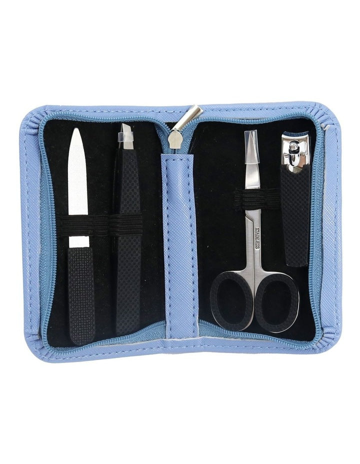 Pastel Zipper Manicure Set in Cornflower Blue