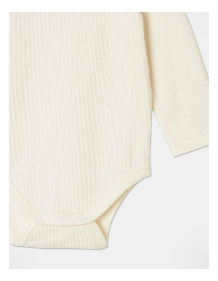 Essential Ribbed Bodysuit in Bone