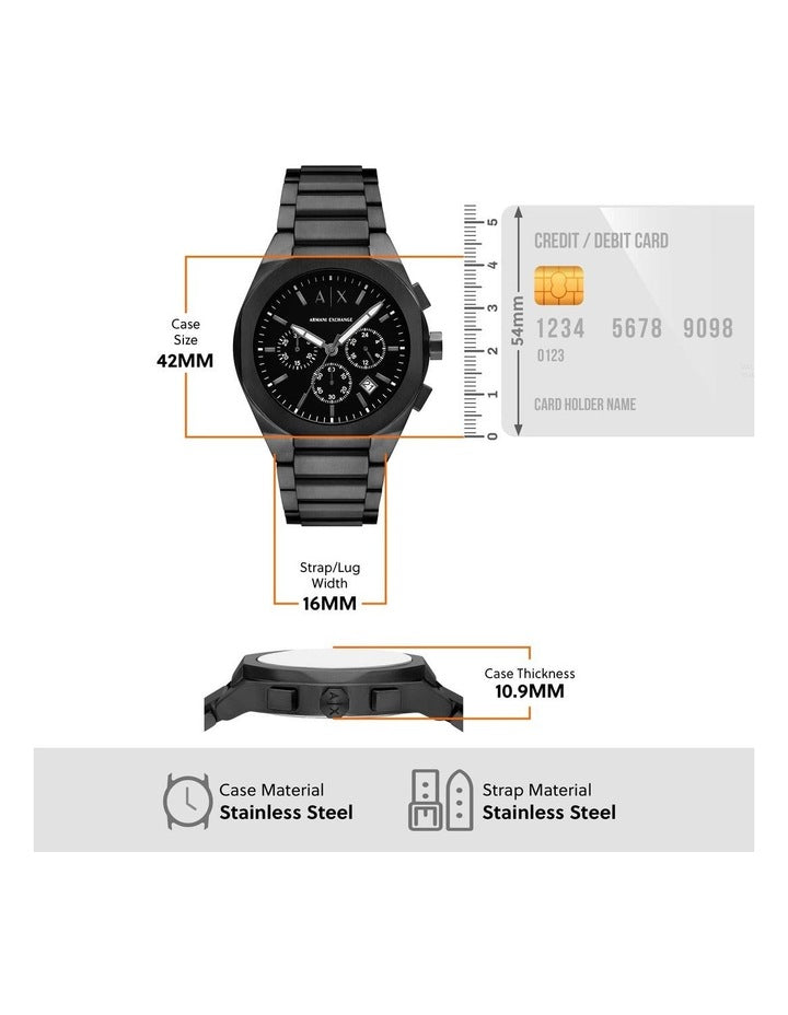 AX4183 Chronograph Watch in Black