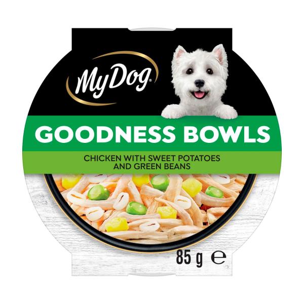 MY DOG GOODNESS BOWLS DOG FOOD CHICKEN WITH SWEET POTATOES & GREEN BEANS 85GRAM