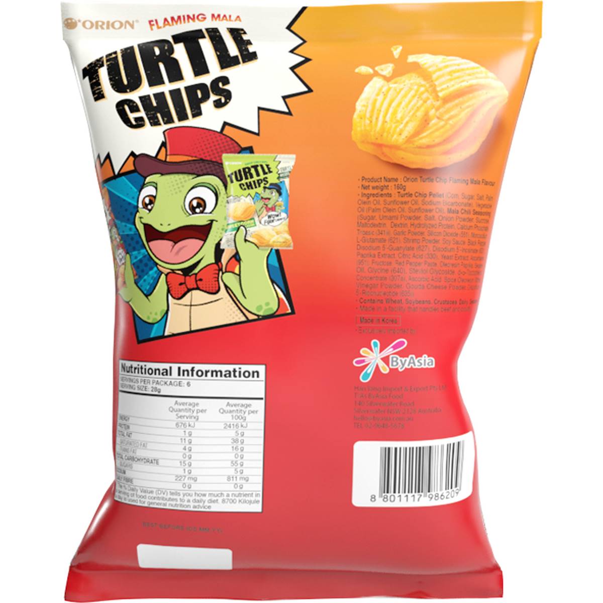 Orion Turtle Chips Flaming Mala 160g