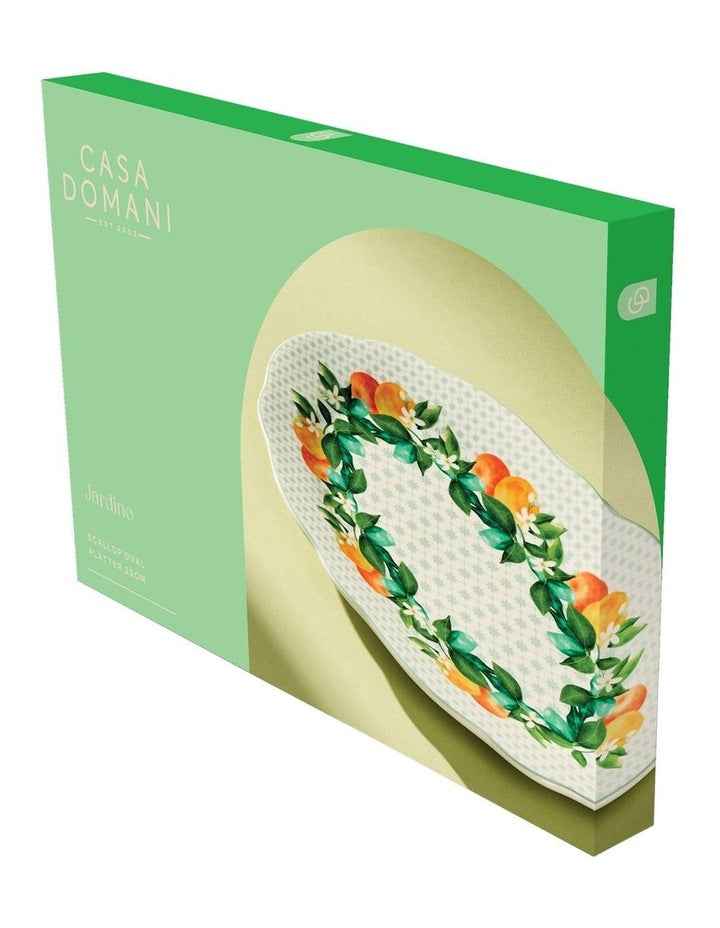 Jardino Scallop Oval Platter 25cm Gift Boxed in Green