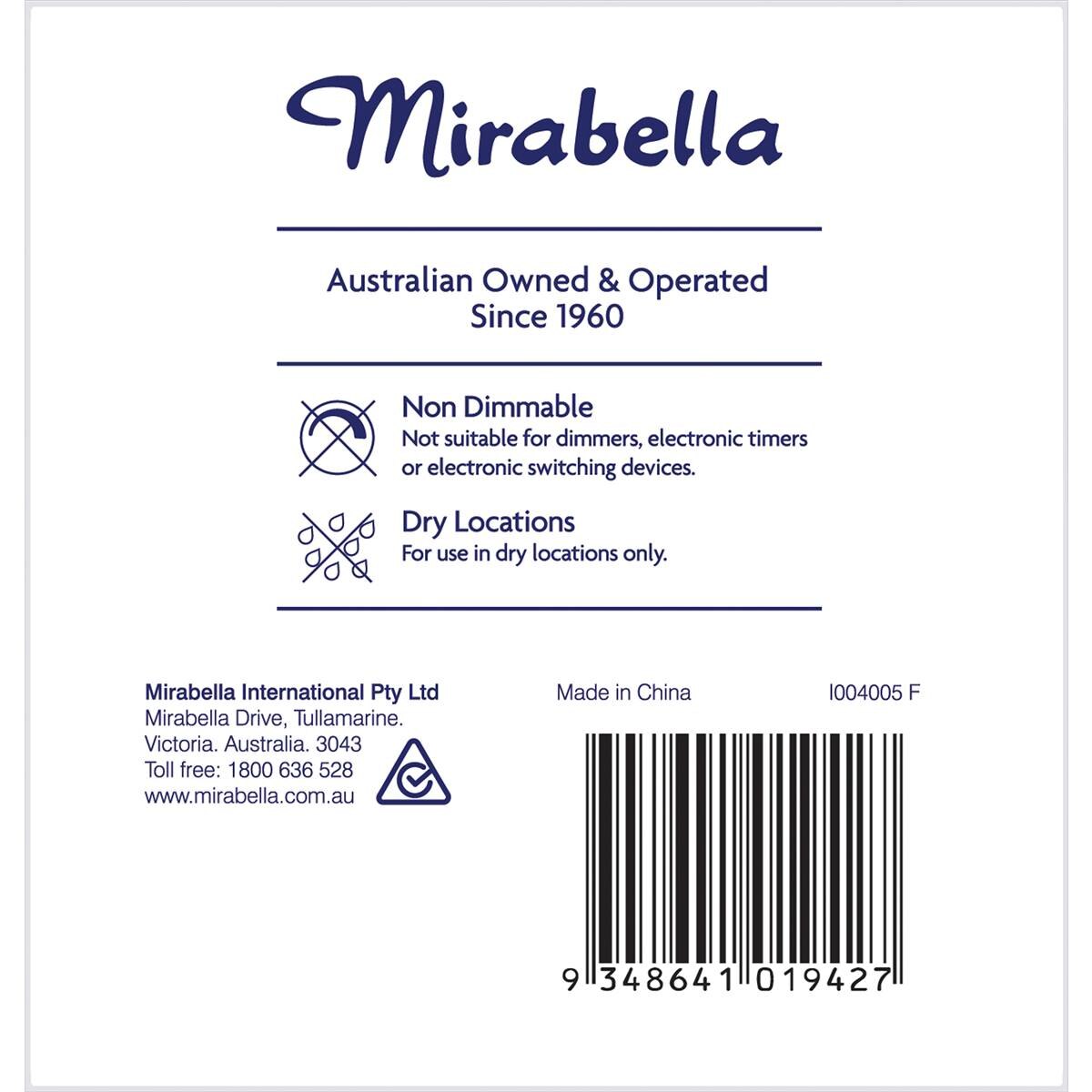 Mirabella Led Gls Edison Screw 9w 806lm Warm White Light Globe 2 Pack