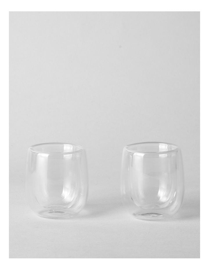 Double Wall Glass 80ml Set of 2 in Clear