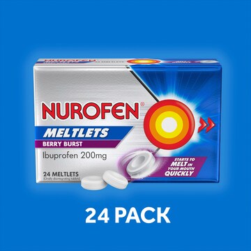 Nurofen Meltlets Ibuprofen 200mG for Pain Relief Berry Burst 24 pack