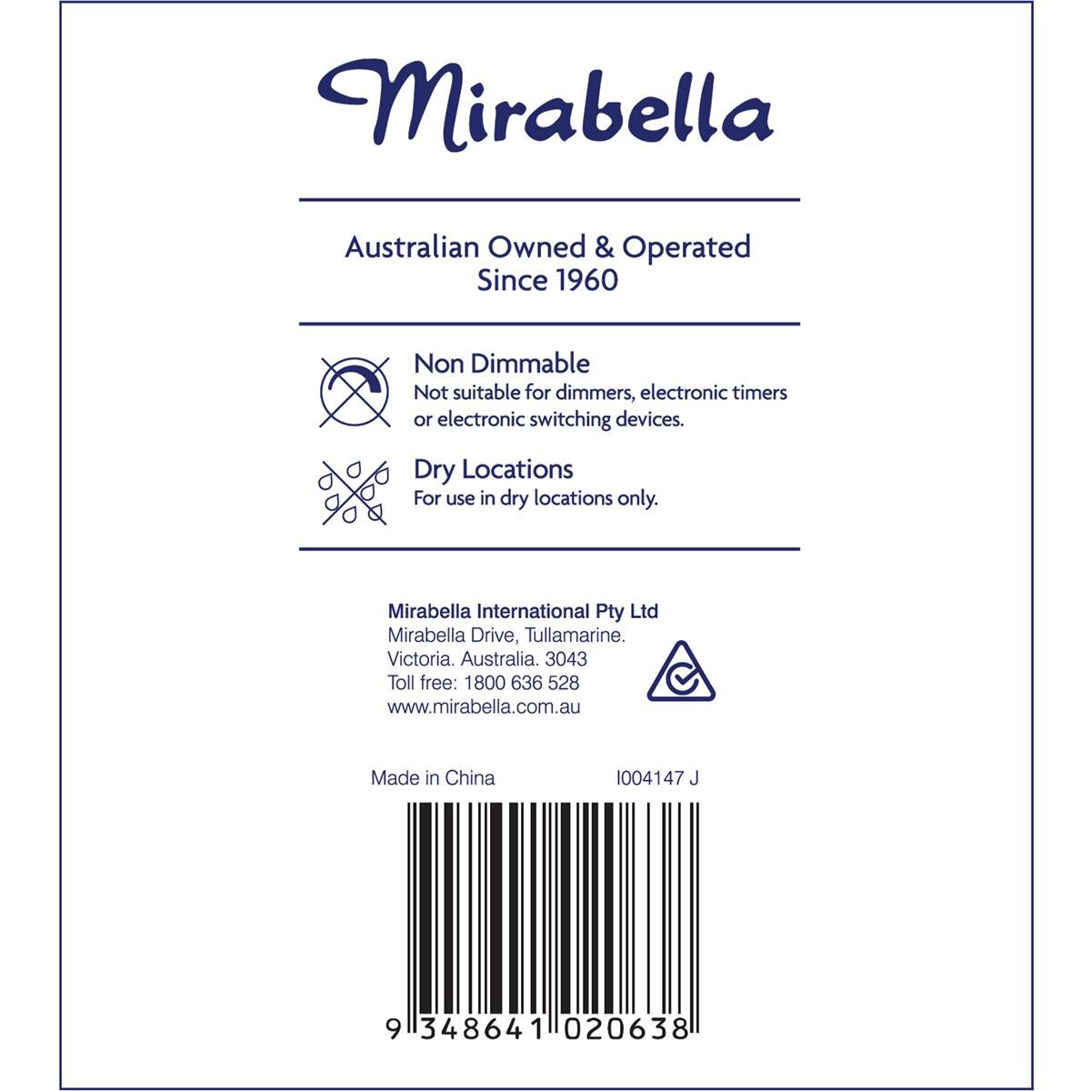 Mirabella Led Gls Bc 11w 1000lm Warm White 2 Pack