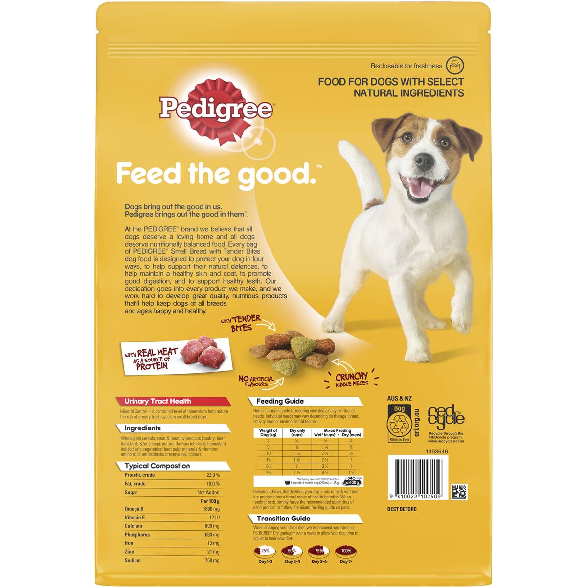 Pedigree Adult Small Breed Dry Dog Food With Real Beef & Veggies 2.5kg