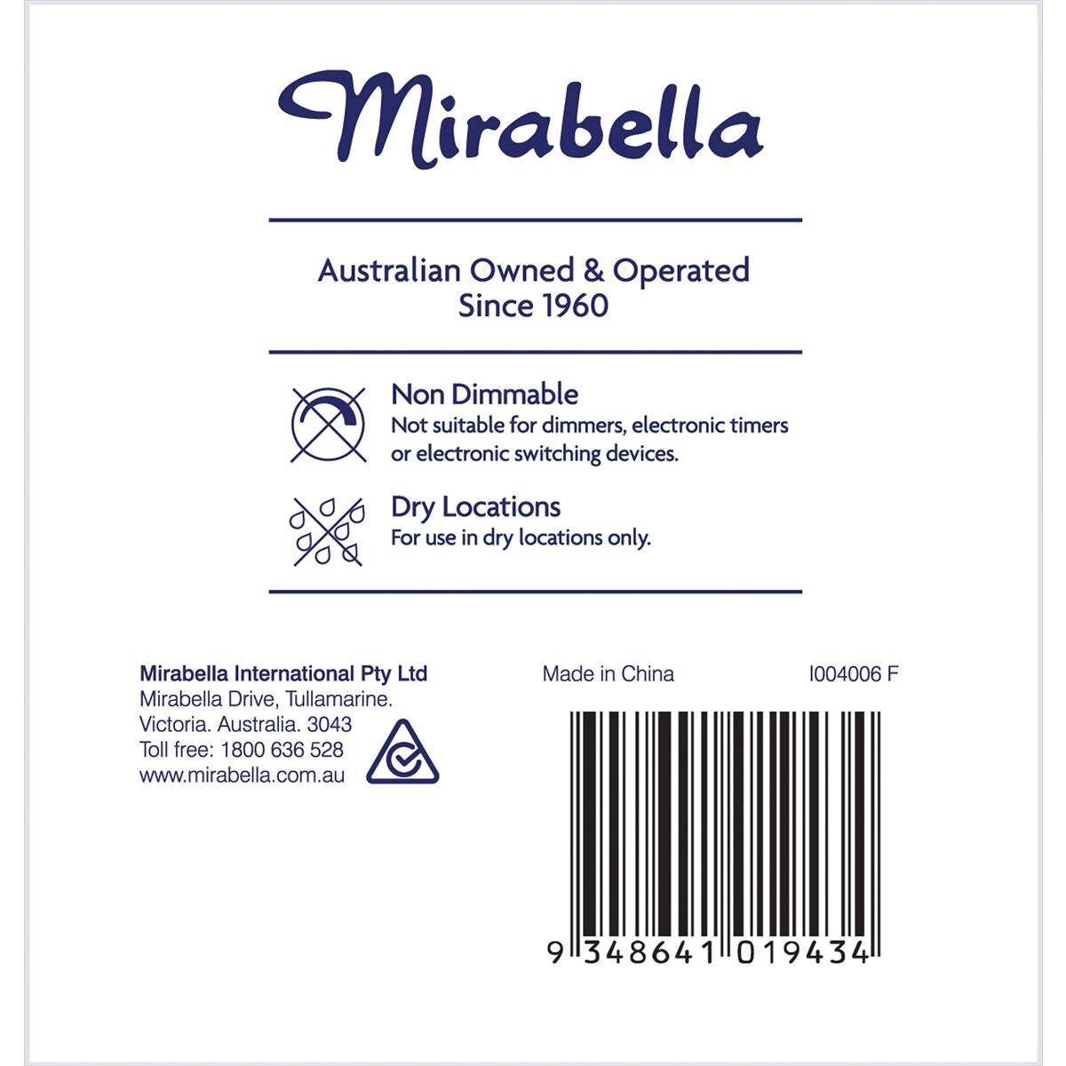 Mirabella Led Gls Edison Screw 9w 806lm Cool White Globe 2 Pack