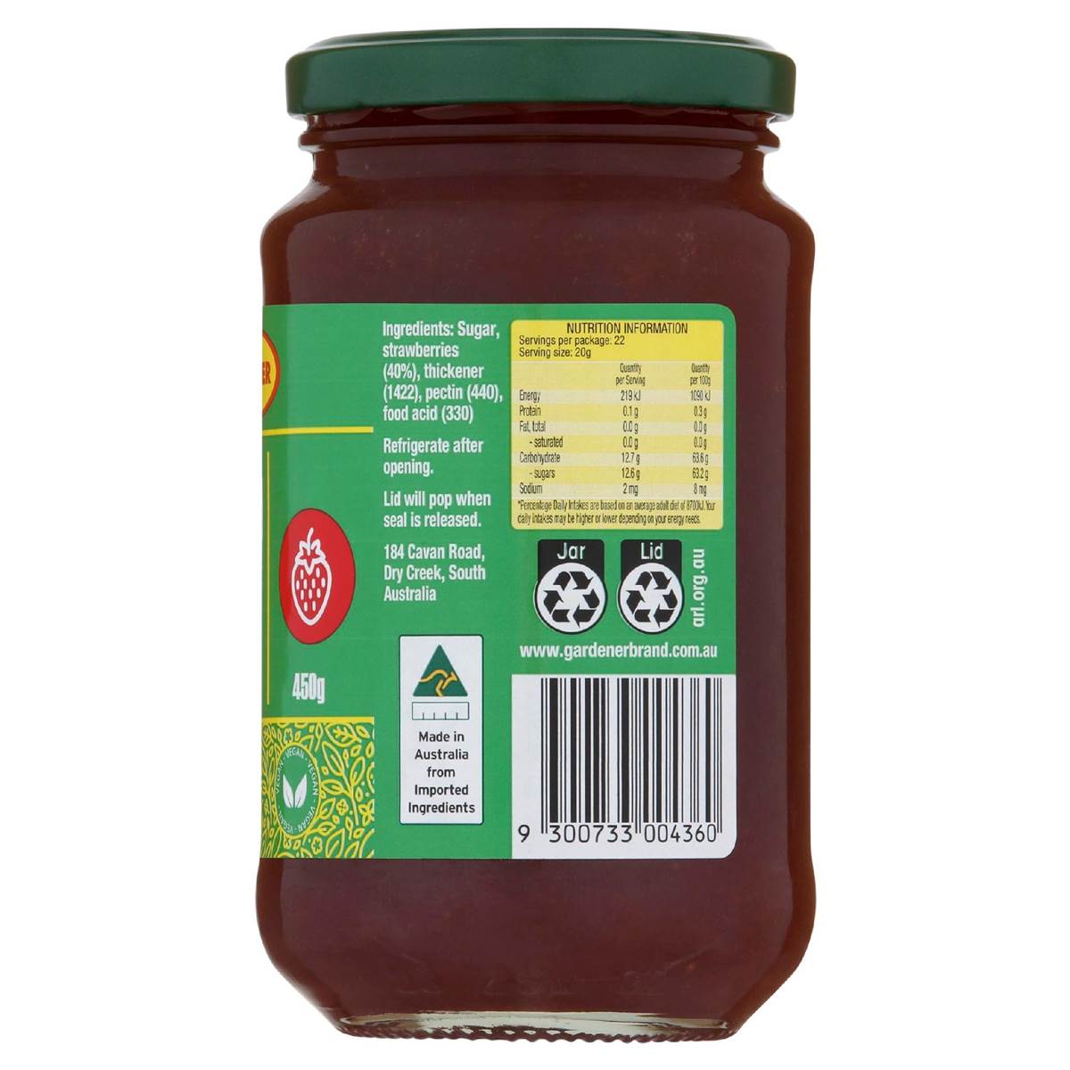 Gardener Strawberry Jam 450g