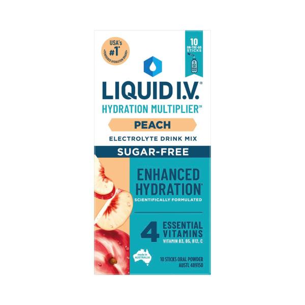 LIQUID IV SUGAR FREE PEACH 10 PACK