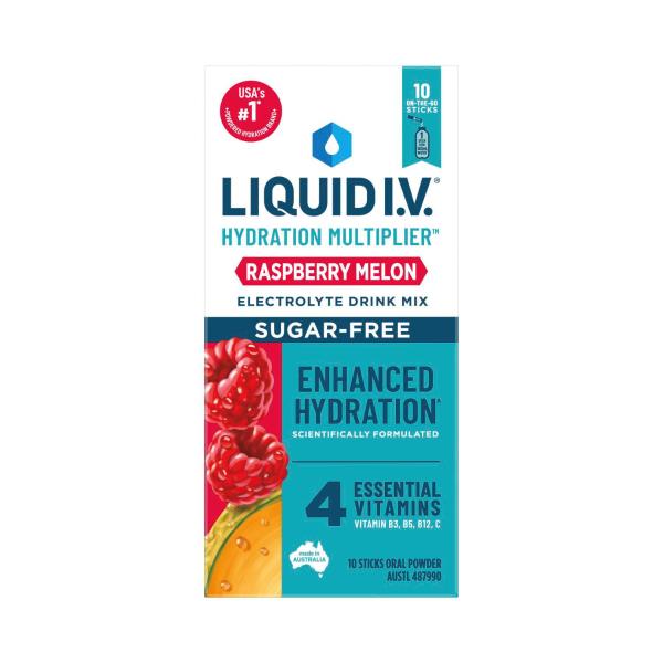 LIQUID IV SUGAR FREE RASPBERRY MELON 10 PACK