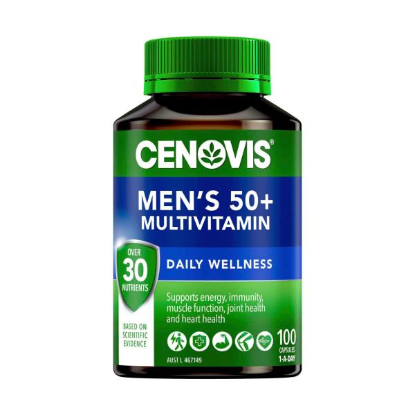 CENOVIS MEN'S 50+ MULTIVITAMIN CAPSULES 100PK