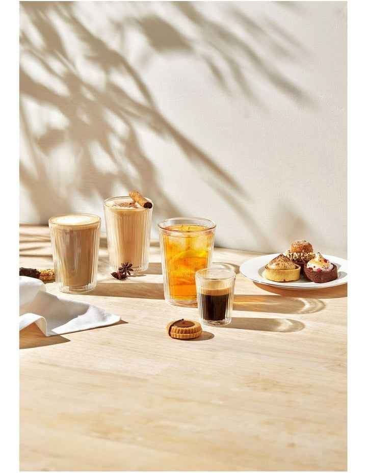 Blend Stripey Double Wall Cup 360ml Set 2 Gift Boxed in Clear