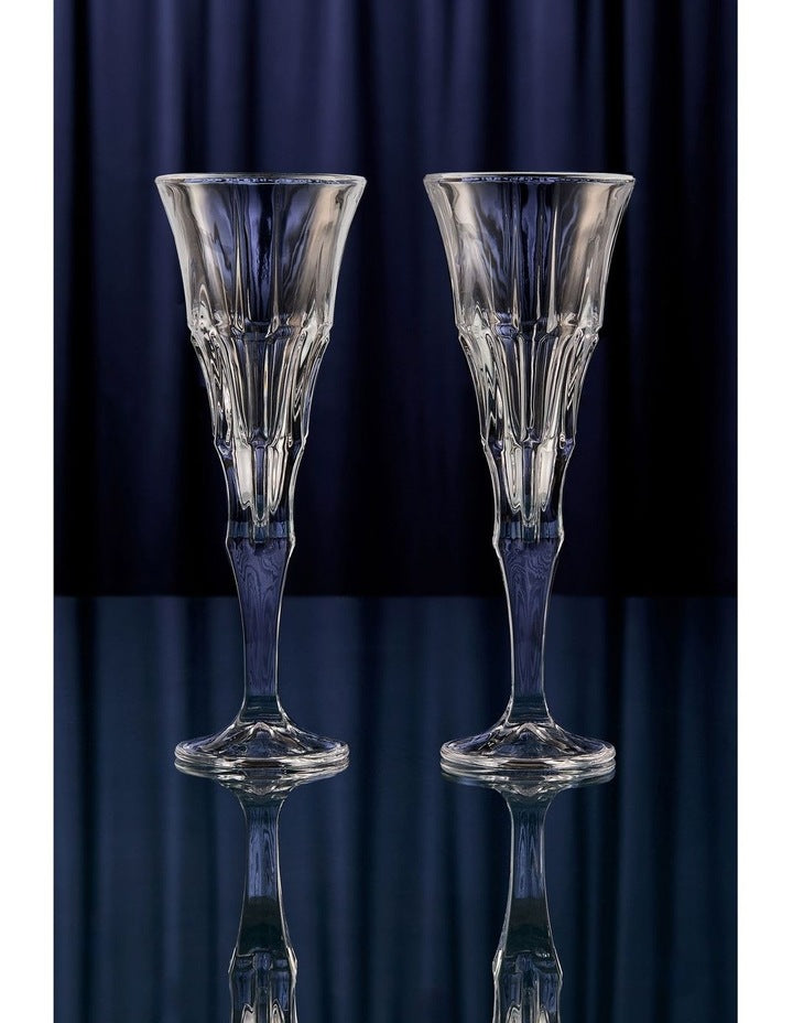 Cocktail & Co Mixologist Champagne Flute 180ml Set of 2 Linear Gift Boxed