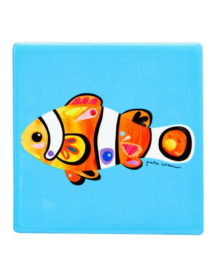 Pete Cromer Ozzie Ocean Ceramic Square Coaster 9.5cm Clown Fish