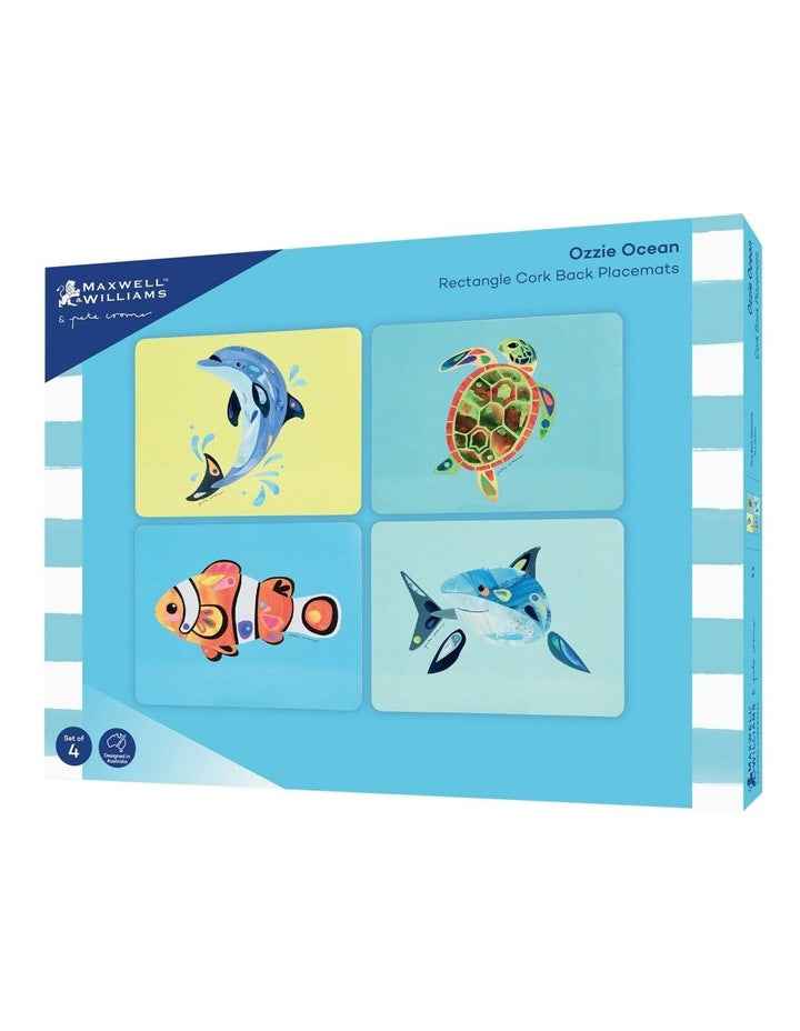Pete Cromer Ozzie Ocean Cork Back Placemat 34x26.5cm Set of 4 Assorted Gift Boxed