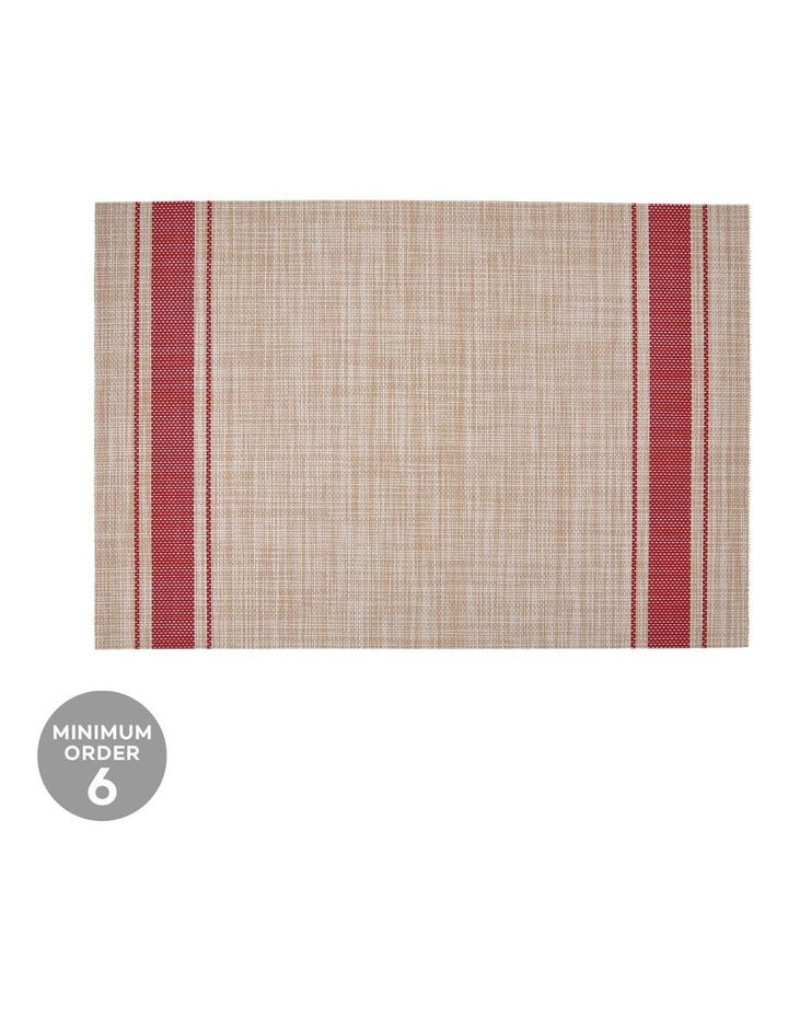 Table Accents Linen Look Placemat 45x30cm in Red
