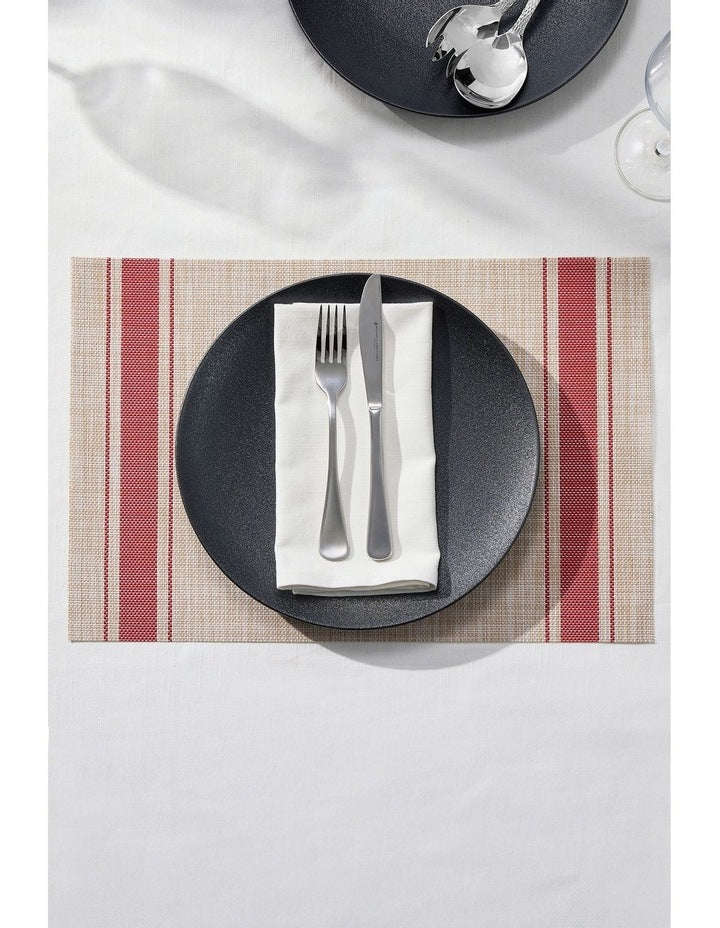 Table Accents Linen Look Placemat 45x30cm in Red