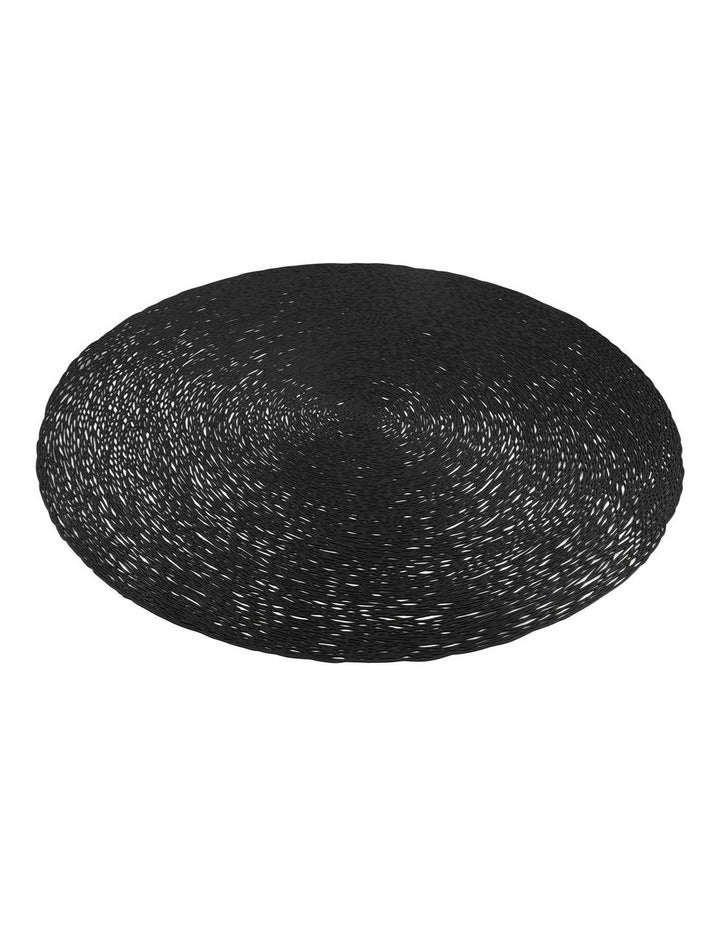 Table Accents Lace Metallic Round Placemat 38cm in Black