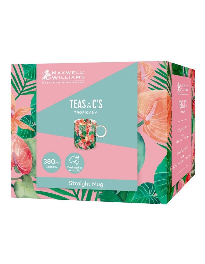 Teas & C's Tropicana Straight Mug 380ml Gift Boxed in Pink