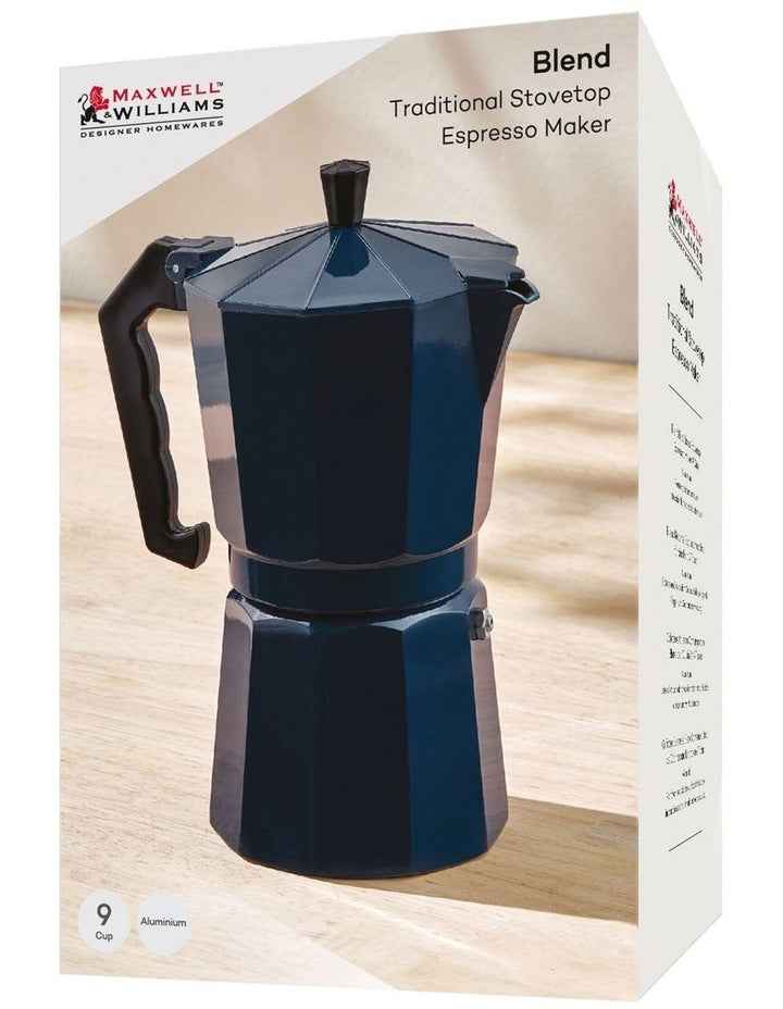 Blend Traditional Stovetop Espresso Maker 9cup Gift Boxed in Navy