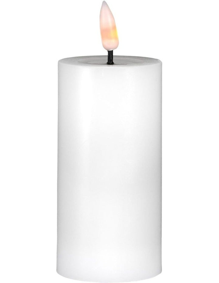 Let's Get Lit LED Flameless Wax Pillar Candle 5.5x10cm Natural Gift Boxed