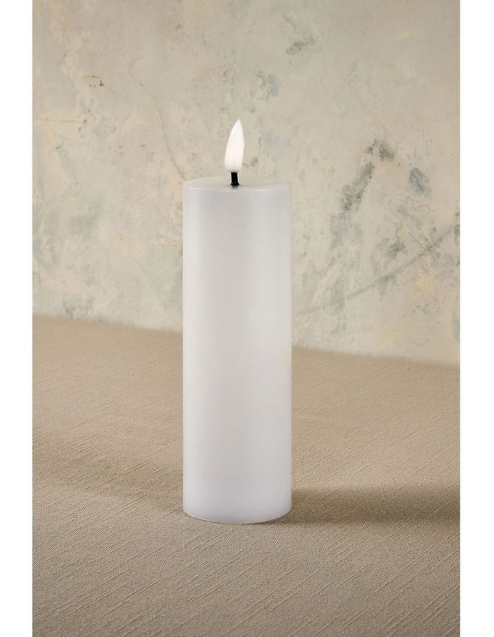Let's Get Lit LED Flameless Wax Pillar Candle 5.5x15cm Gift Boxed in Natural