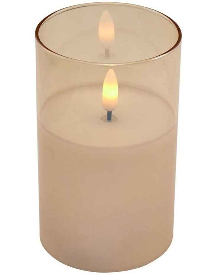 Let's Get Lit LED Flameless Wax Candle Glass Hurricane Set of 3 Gift Boxed in Gold