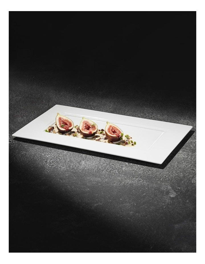 Cashmere Rectangular Platter 42x26cm Gift Boxed in White