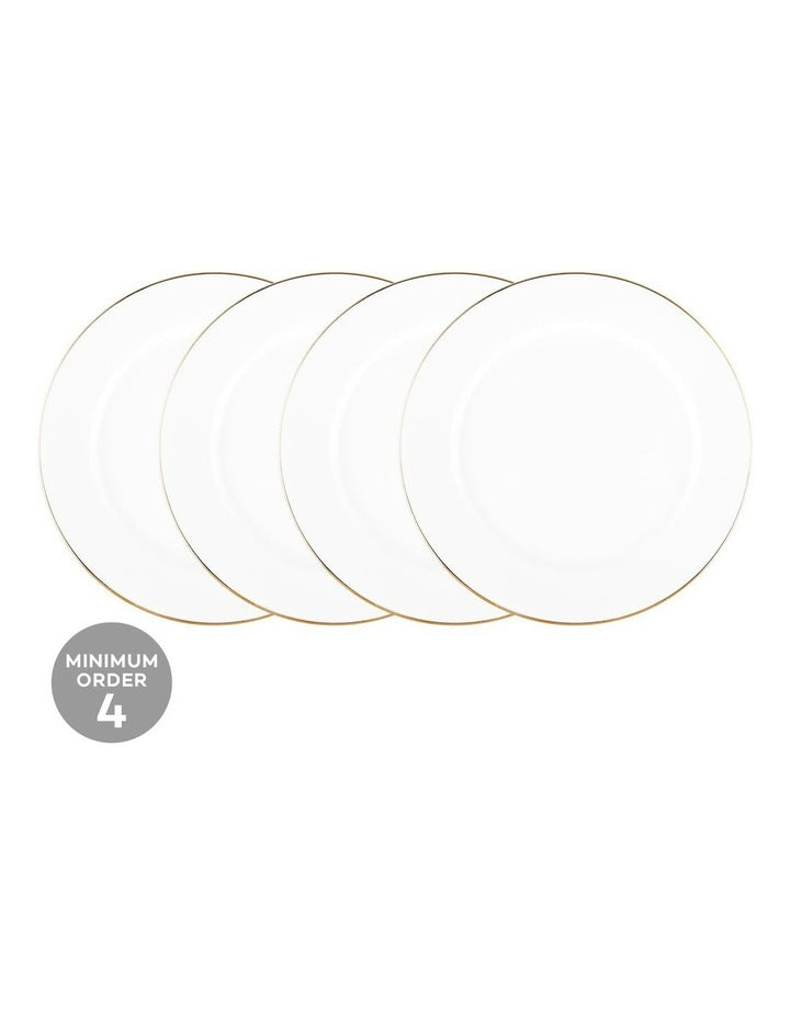 White Gold Rim Entree Plate 23cm in Gold