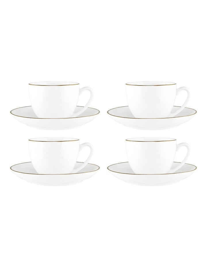 White Gold Coupe Demi Cup & Saucer 90ml in Gold