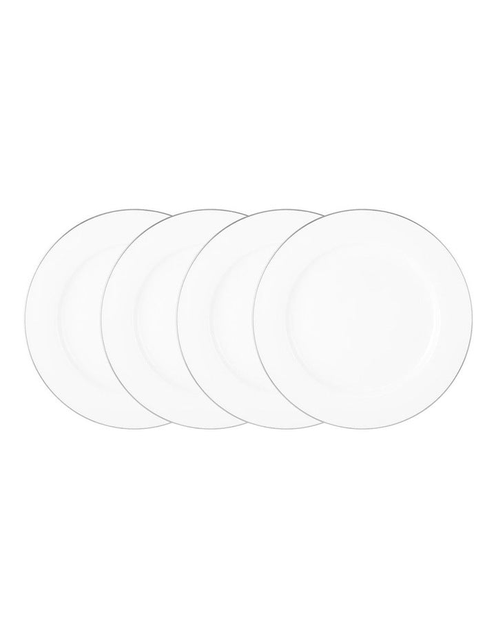 White Platinum Rim Dinner Plate 27.5cm in Platinum