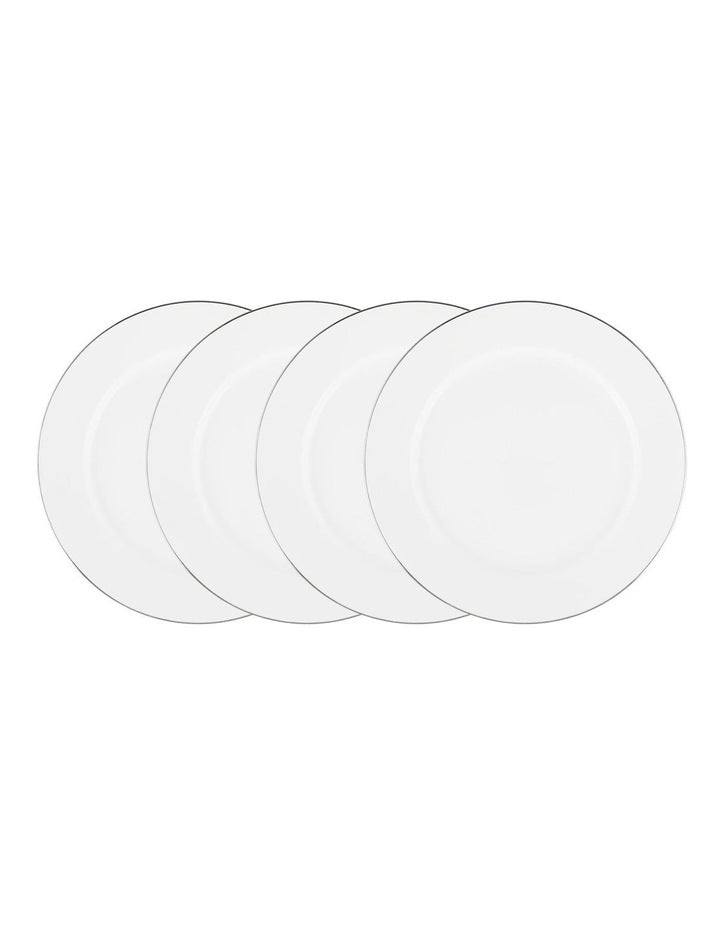 White Platinum Rim Entree Plate 23cm in Platinum