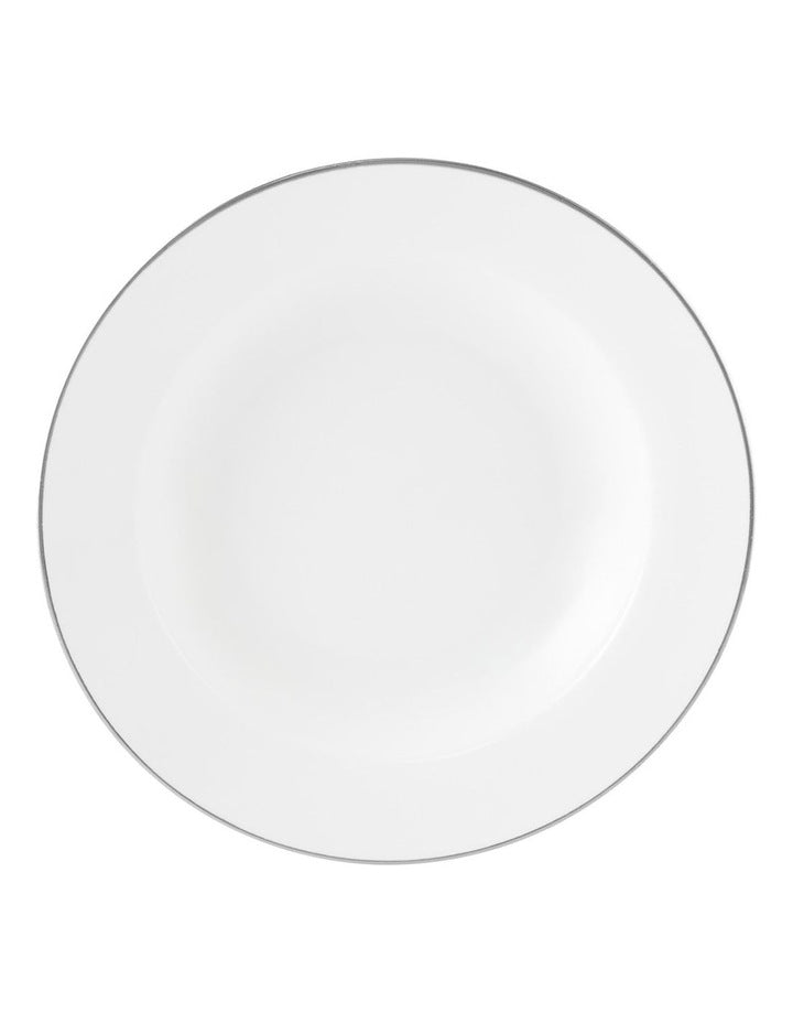 White Platinum Rim Soup Bowl 23cm in Platinum
