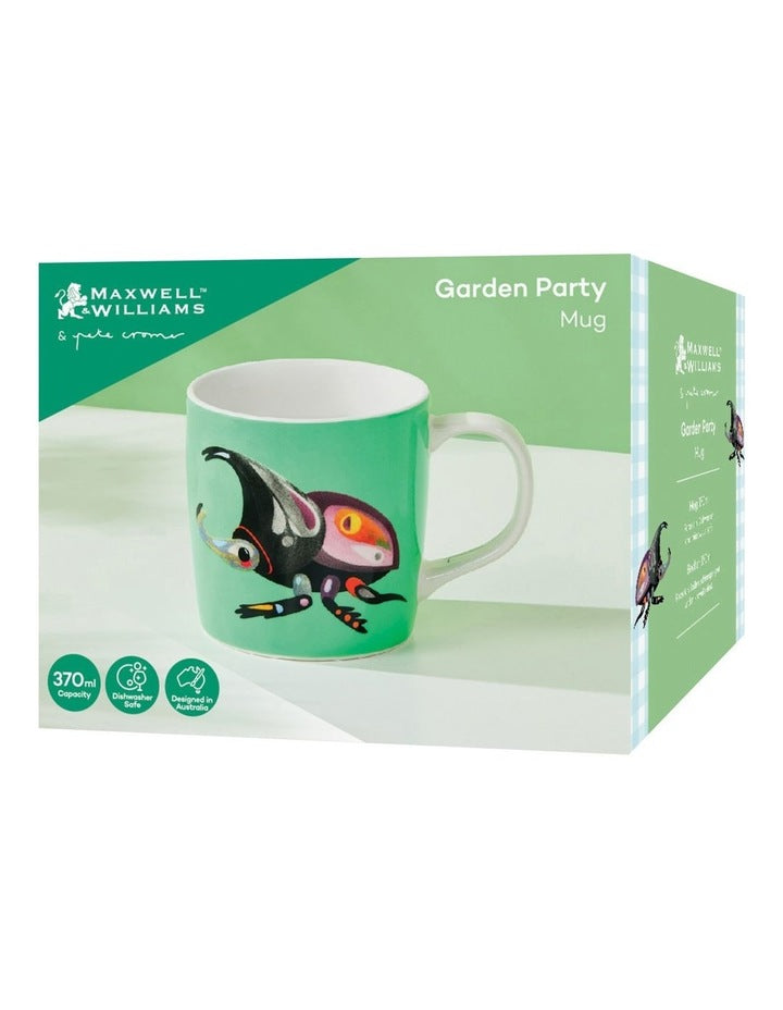 Pete Cromer Garden Party Mug 370ml Rhino Beetle Gift Boxed in Green