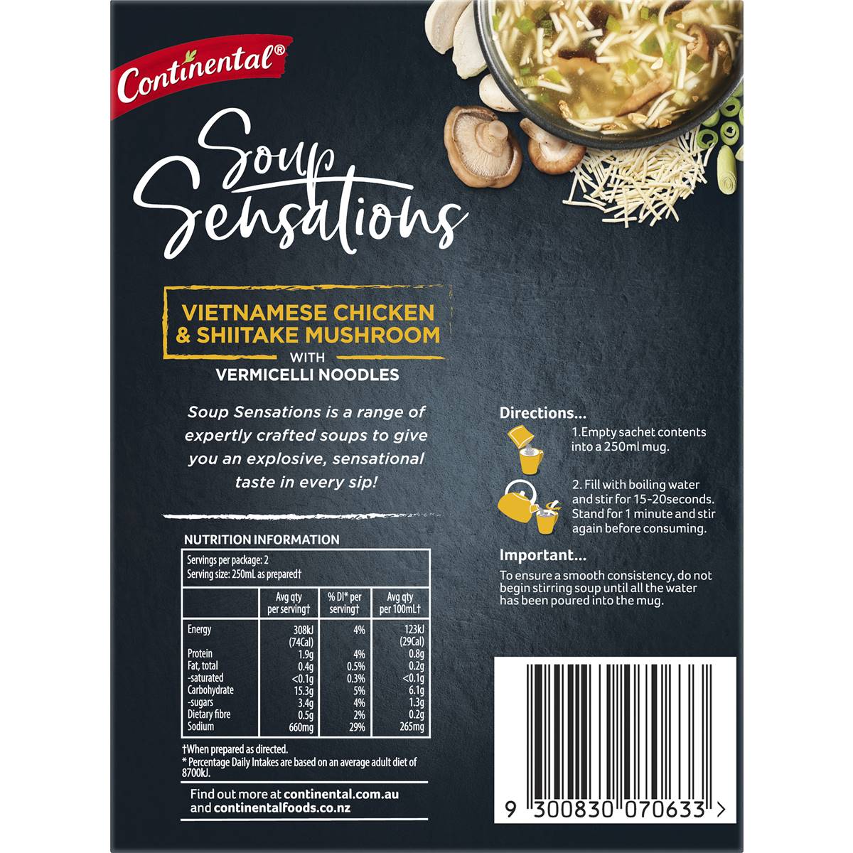 Continental Soup Sensations Vietnamese Chicken & Shiitake Mushroom 40g