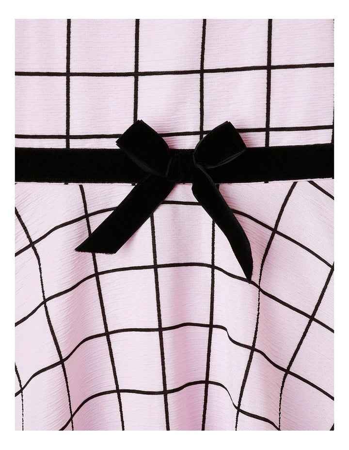 Madeline Windowpane Skater Dress in Pink