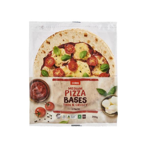 COLES THIN AND CRISPY PIZZA BSE MEDIUM