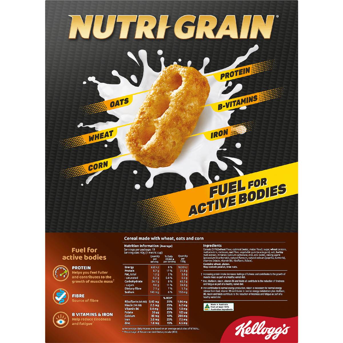 Kellogg's Nutri-Grain Protein Breakfast Cereal Large Pack 765g