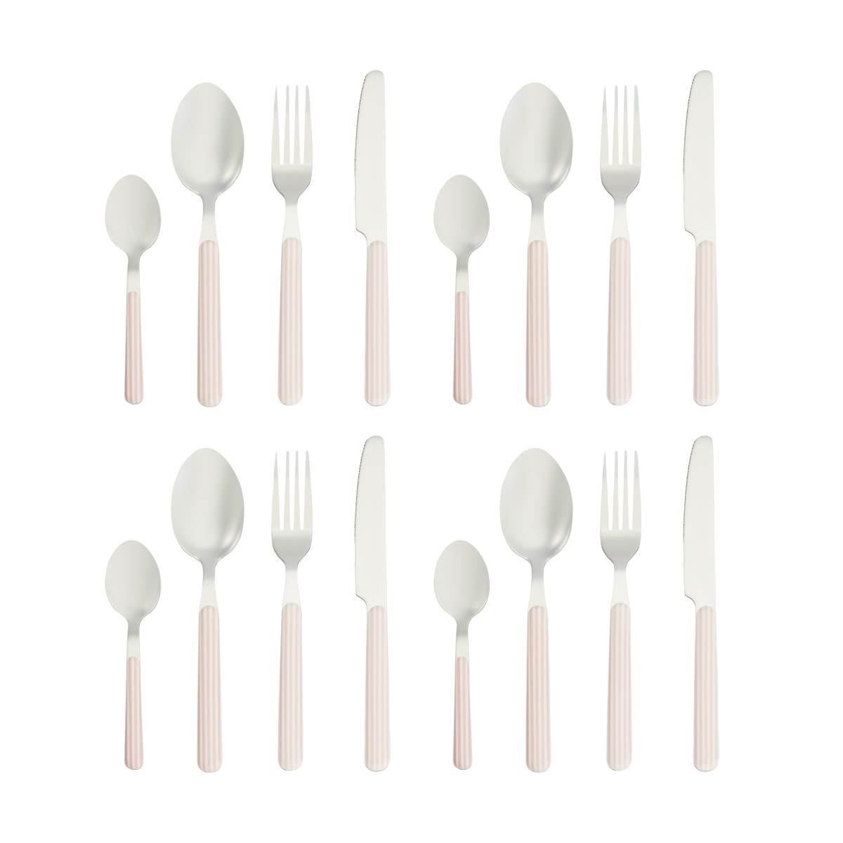 16 Piece Lilac Stripe Cutlery Set