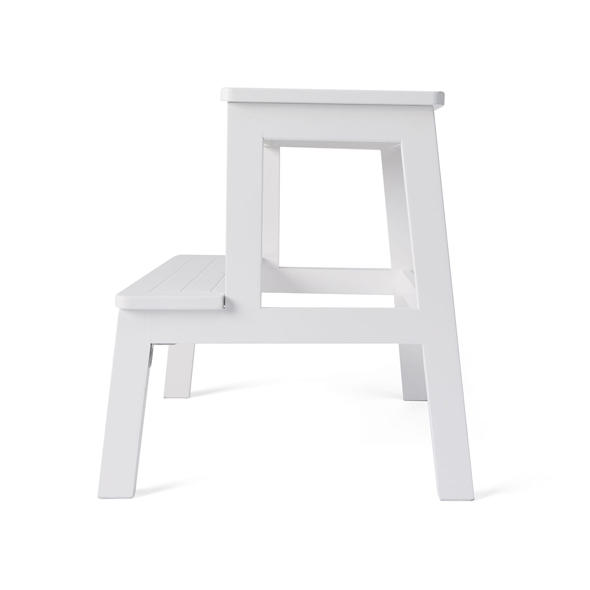 Panelled Step Stool - White