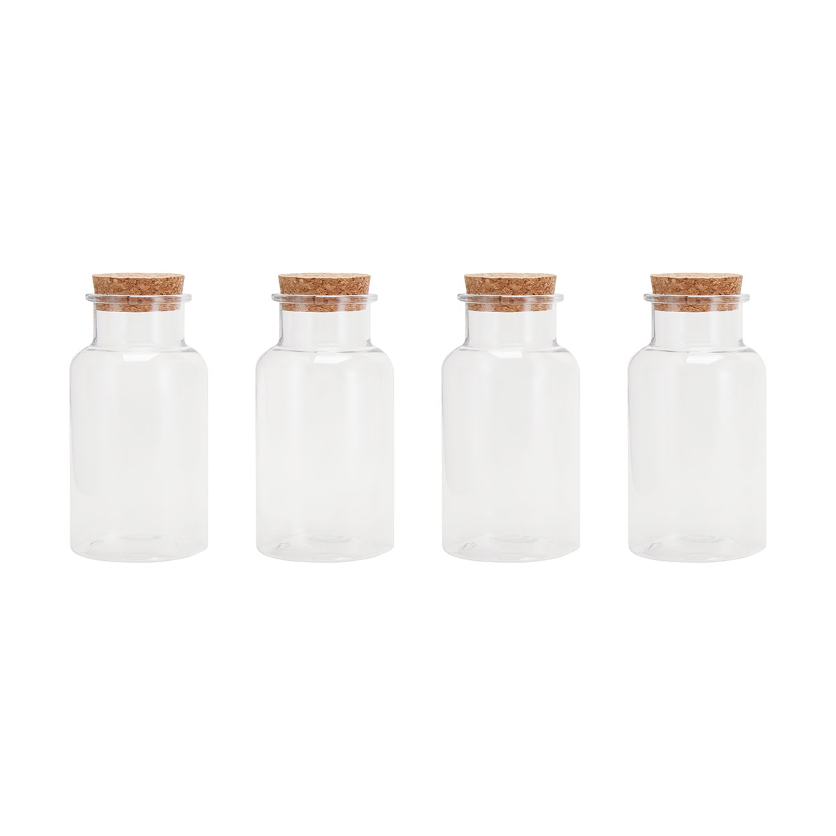 4 Pack Candy Jars with Cork Lids