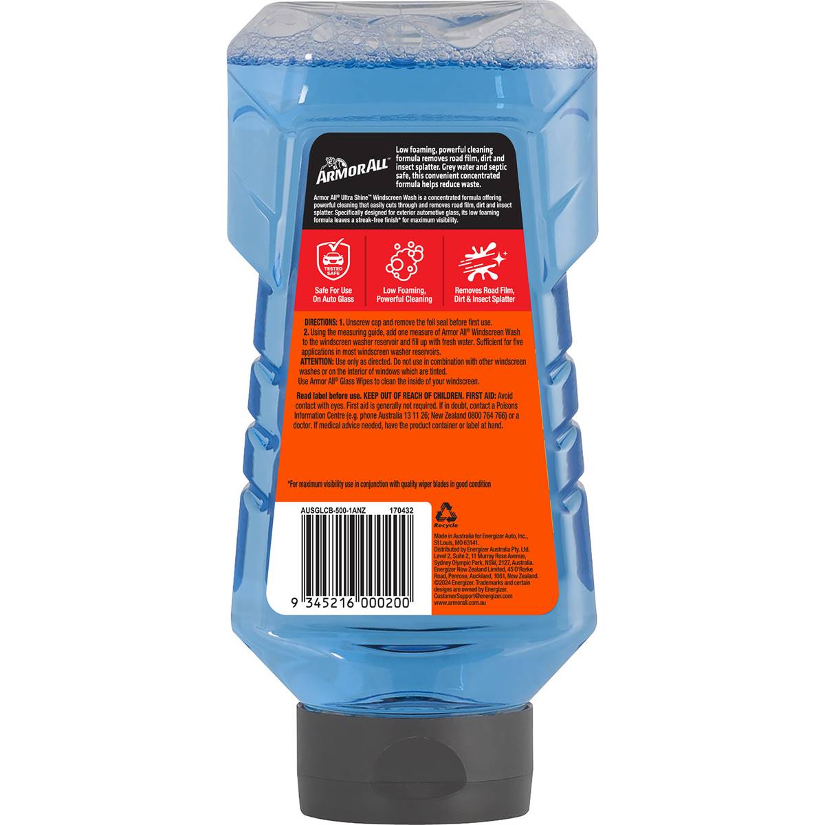 Armor All Ultra Shine Windscreen Wash 500mL