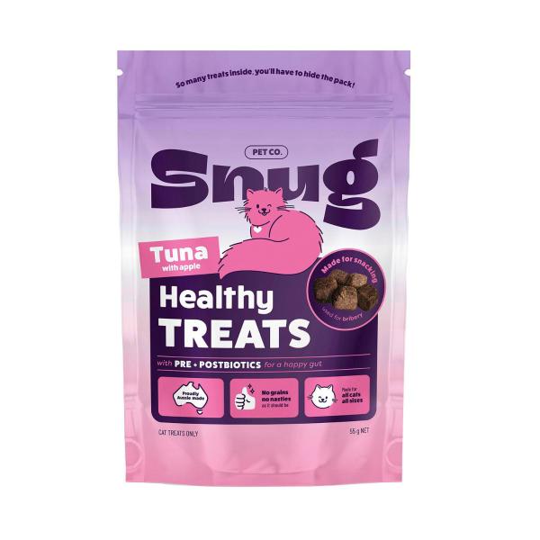 SNUG PET CO HEALTHY CAT TREATS TUNA WITH APPLE 55 GRAM