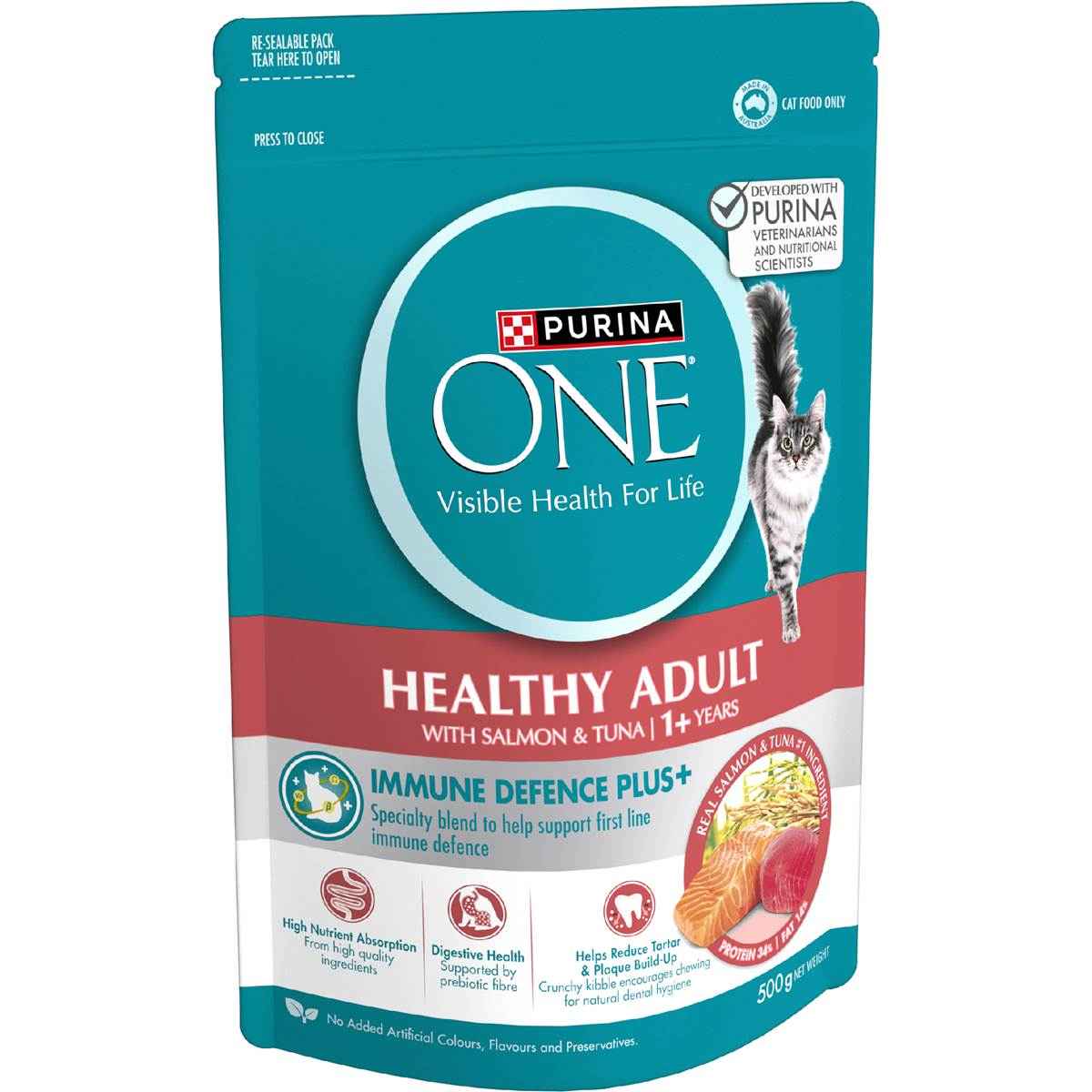 Purina One Healthy Adult Cat Food With Salmon & Tuna 500g
