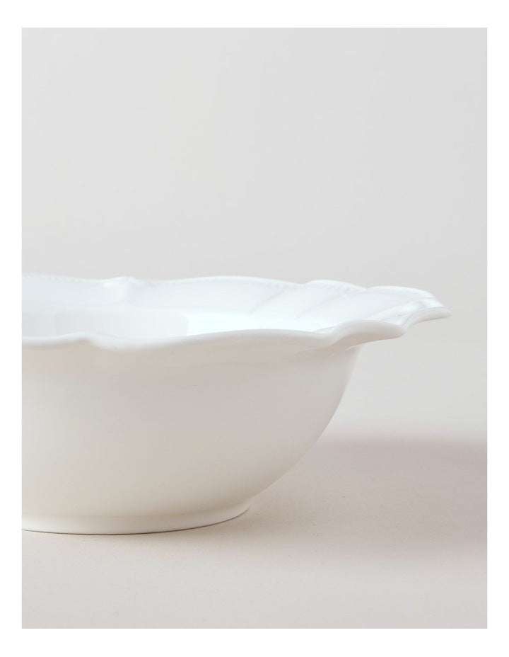 Bella Scalloped Small Serving Bowl in White
