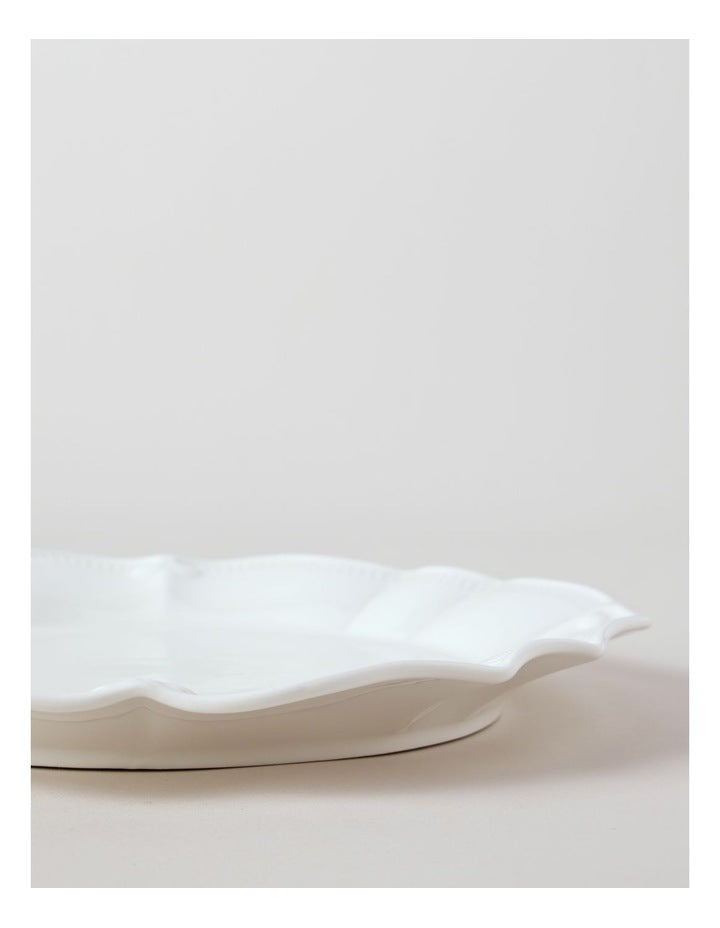 Bella Scalloped Round Platter 30cm in White