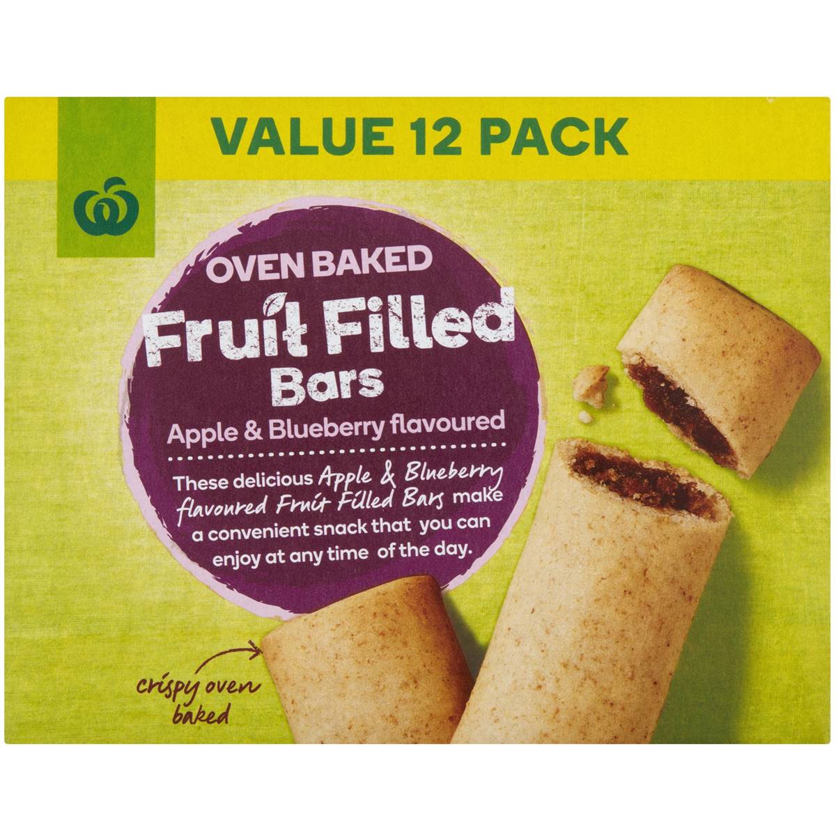 Woolworths Blueberry Oven Baked Fruit Bars 12 Pack