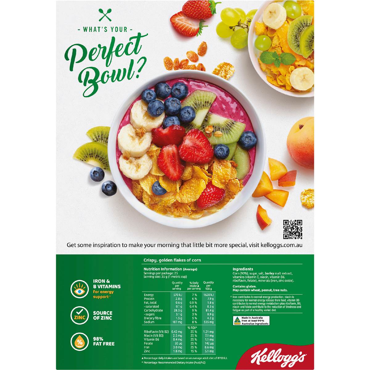 Kellogg's Corn Flakes Breakfast Cereal 890g